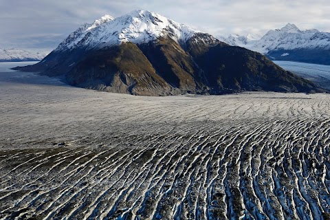 Flying over glaciers